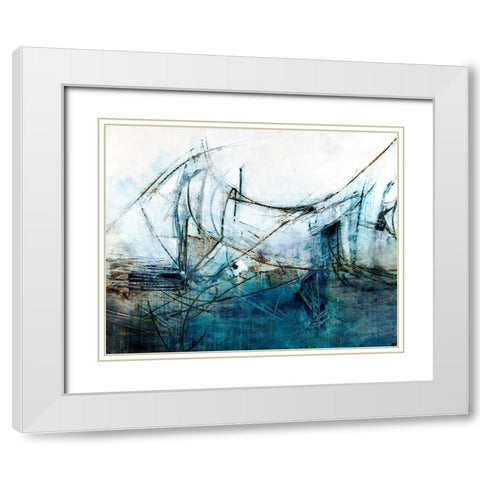 Enduring White Modern Wood Framed Art Print with Double Matting by Taylor, Kari