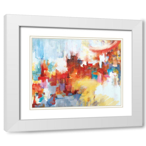 City Night II White Modern Wood Framed Art Print with Double Matting by Circle Art Group
