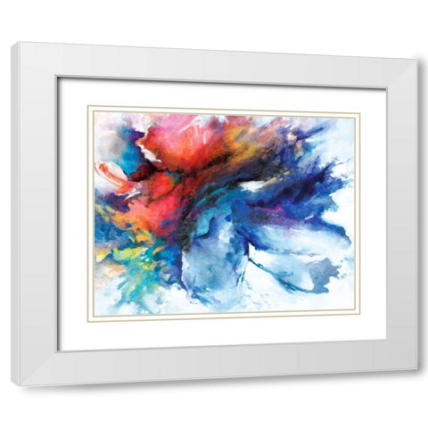 Color Burst White Modern Wood Framed Art Print with Double Matting by Circle Art Group