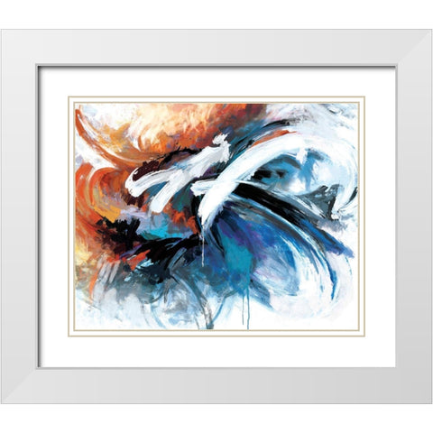 Elementary White Modern Wood Framed Art Print with Double Matting by Circle Art Group