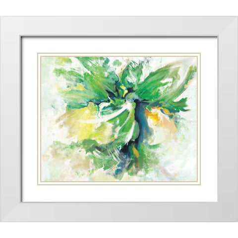 Spring Dance White Modern Wood Framed Art Print with Double Matting by Circle Art Group