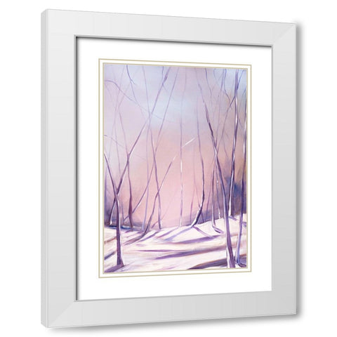 Lilac Snowfall White Modern Wood Framed Art Print with Double Matting by Circle Art Group