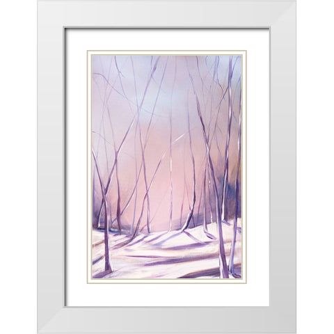 Lilac Snowfall White Modern Wood Framed Art Print with Double Matting by Circle Art Group
