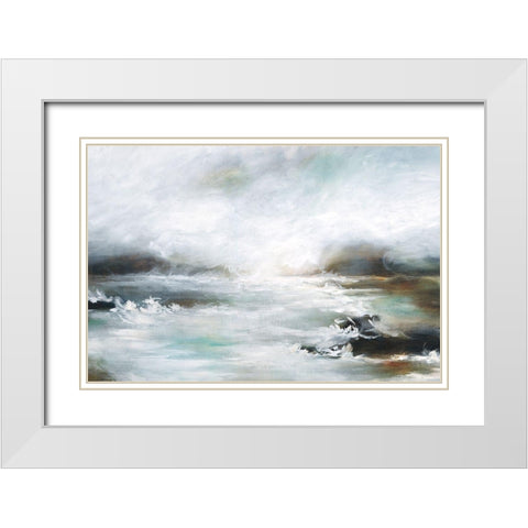 Coastal View IV White Modern Wood Framed Art Print with Double Matting by Drotar, Rikki