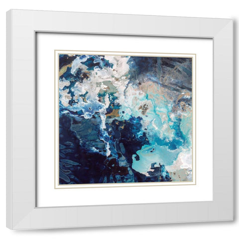 Deep Blue Pool White Modern Wood Framed Art Print with Double Matting by Taylor, Kari