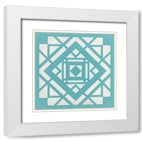 Modern Quilt II White Modern Wood Framed Art Print with Double Matting by Vess, June Erica