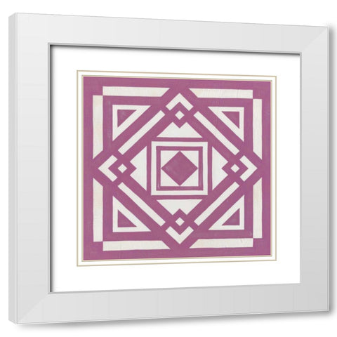 Modern Quilt VI White Modern Wood Framed Art Print with Double Matting by Vess, June Erica