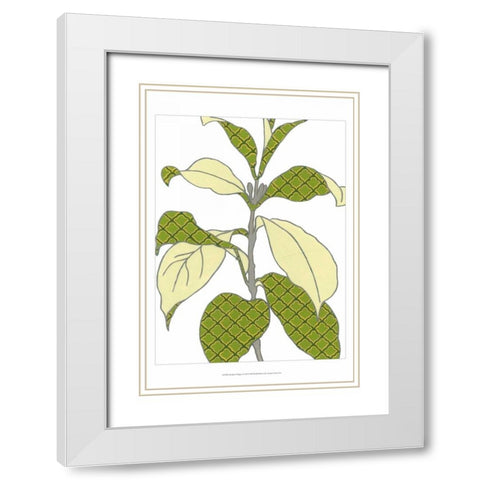 Modern Foliage I White Modern Wood Framed Art Print with Double Matting by Vess, June Erica