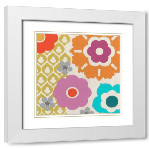 Candy Blossoms I White Modern Wood Framed Art Print with Double Matting by Vess, June Erica