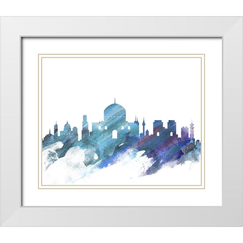 Jerusalem Watercolor Cityscape II White Modern Wood Framed Art Print with Double Matting by Circle Art Group