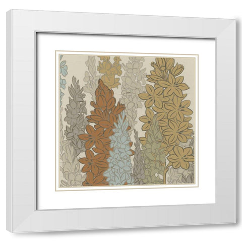 Meadow Blooms II White Modern Wood Framed Art Print with Double Matting by Vess, June Erica