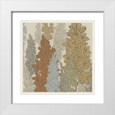 Meadow Blooms II White Modern Wood Framed Art Print with Double Matting by Vess, June Erica
