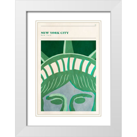 Mid Century City - NYC White Modern Wood Framed Art Print with Double Matting by Circle Art Group