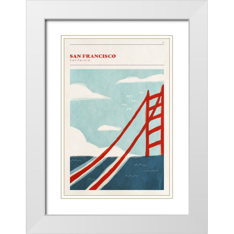 Mid Century City - San Francisco White Modern Wood Framed Art Print with Double Matting by Circle Art Group