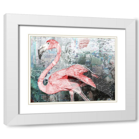 Pop Art - Flamingo White Modern Wood Framed Art Print with Double Matting by Inner Circle
