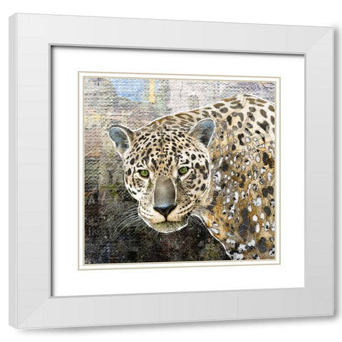 Pop Art - Jaguar White Modern Wood Framed Art Print with Double Matting by Inner Circle