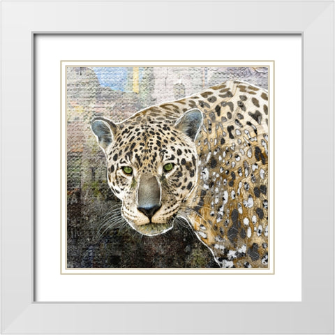 Pop Art - Jaguar White Modern Wood Framed Art Print with Double Matting by Inner Circle