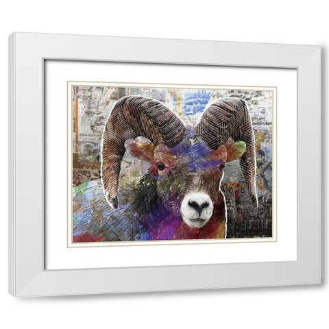 Pop Art - Ram White Modern Wood Framed Art Print with Double Matting by Inner Circle