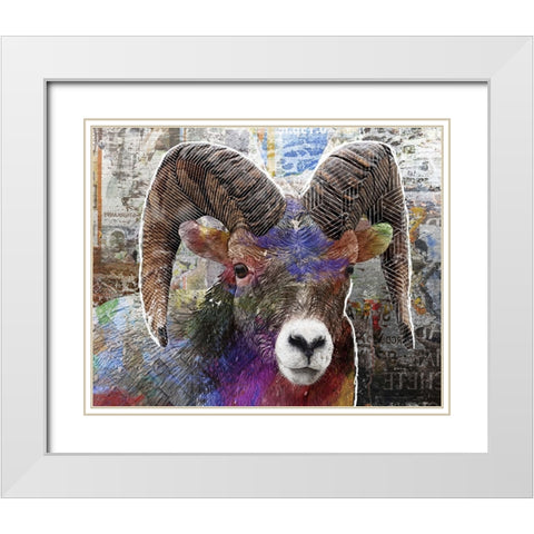 Pop Art - Ram White Modern Wood Framed Art Print with Double Matting by Inner Circle
