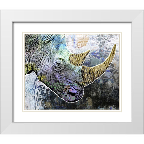 Pop Art - Rhino White Modern Wood Framed Art Print with Double Matting by Inner Circle