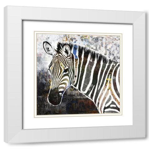 Pop Art - Zebra White Modern Wood Framed Art Print with Double Matting by Inner Circle