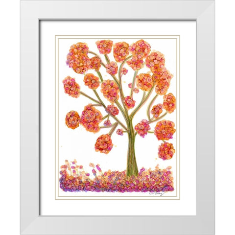 Autumn Fantasy I White Modern Wood Framed Art Print with Double Matting by Baynes, Cheryl