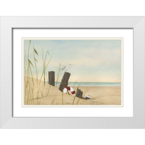 Seaside Dunes I White Modern Wood Framed Art Print with Double Matting by Vess, June Erica