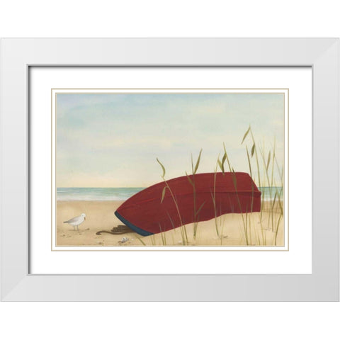 Seaside Dunes II White Modern Wood Framed Art Print with Double Matting by Vess, June Erica