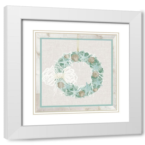 Coastal Christmas Collection A White Modern Wood Framed Art Print with Double Matting by Vision Studio