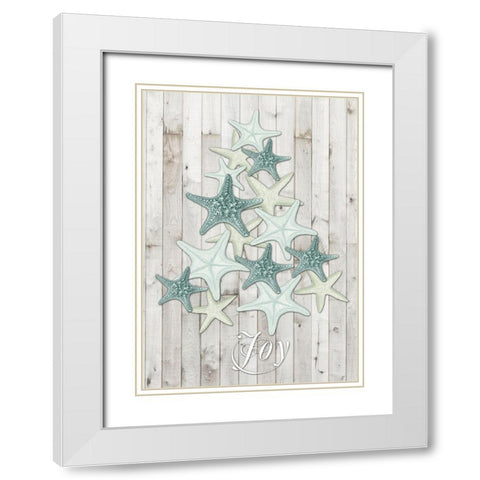 Coastal Christmas Collection B White Modern Wood Framed Art Print with Double Matting by Vision Studio