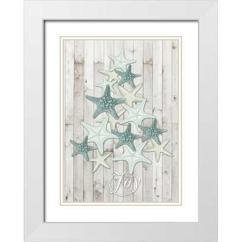 Coastal Christmas Collection B White Modern Wood Framed Art Print with Double Matting by Vision Studio