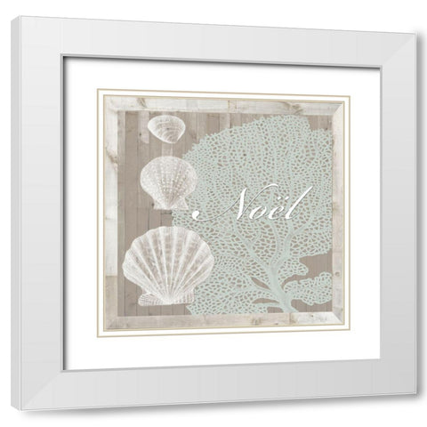 Coastal Christmas Collection G White Modern Wood Framed Art Print with Double Matting by Vision Studio