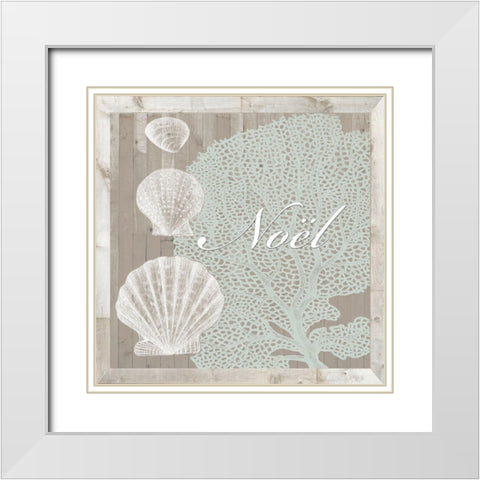 Coastal Christmas Collection G White Modern Wood Framed Art Print with Double Matting by Vision Studio