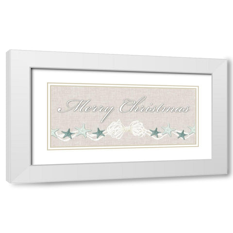 Coastal Christmas Collection H White Modern Wood Framed Art Print with Double Matting by Vision Studio