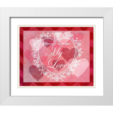 DIY Love Collection A White Modern Wood Framed Art Print with Double Matting by Vision Studio