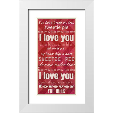 DIY Love Collection B White Modern Wood Framed Art Print with Double Matting by Vision Studio