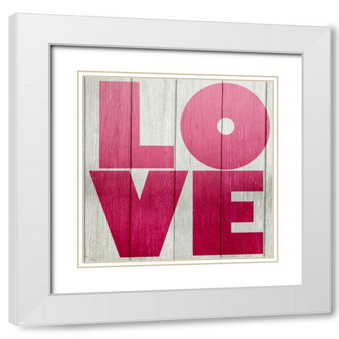 DIY Love Collection G White Modern Wood Framed Art Print with Double Matting by Vision Studio