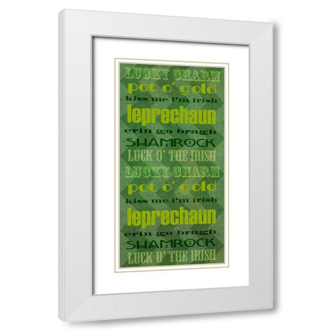 St. Pattys Collection B White Modern Wood Framed Art Print with Double Matting by Vision Studio
