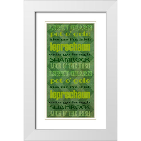St. Pattys Collection B White Modern Wood Framed Art Print with Double Matting by Vision Studio