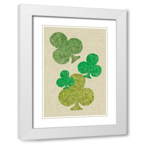 St. Pattys Collection F White Modern Wood Framed Art Print with Double Matting by Vision Studio