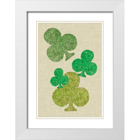 St. Pattys Collection F White Modern Wood Framed Art Print with Double Matting by Vision Studio