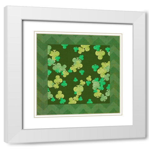 St. Pattys Collection J White Modern Wood Framed Art Print with Double Matting by Vision Studio