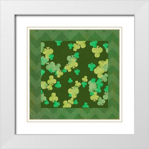 St. Pattys Collection J White Modern Wood Framed Art Print with Double Matting by Vision Studio