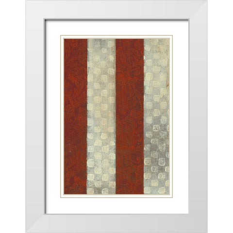American Quilt D White Modern Wood Framed Art Print with Double Matting by Vision Studio