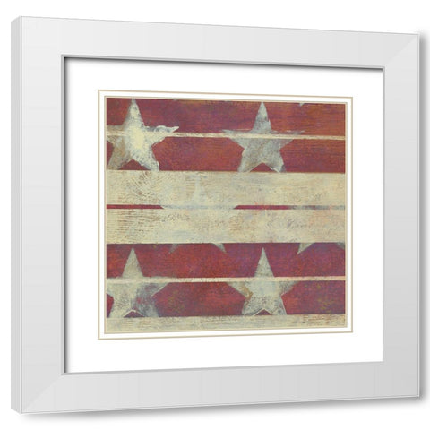 American Quilt G White Modern Wood Framed Art Print with Double Matting by Vision Studio