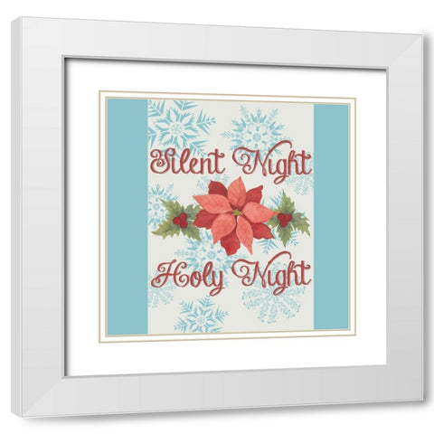 Christmas Poinsettias Collection G White Modern Wood Framed Art Print with Double Matting by Popp, Grace