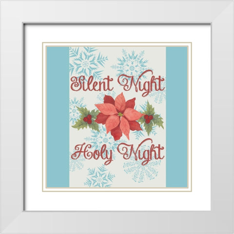 Christmas Poinsettias Collection G White Modern Wood Framed Art Print with Double Matting by Popp, Grace