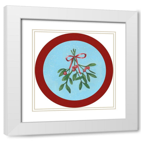 Chickadee Christmas Collection C White Modern Wood Framed Art Print with Double Matting by Popp, Grace