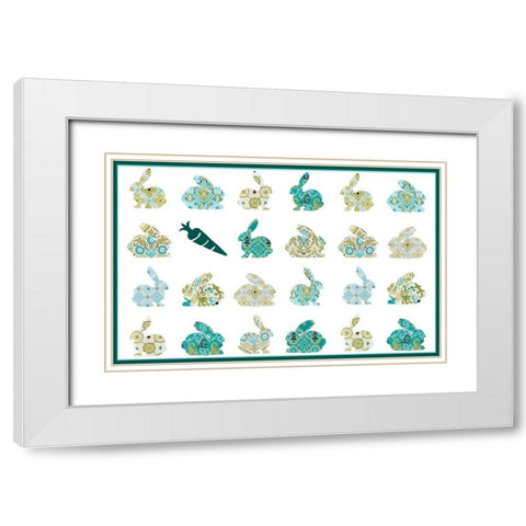 Decorative Easter Collection A White Modern Wood Framed Art Print with Double Matting by Vision Studio