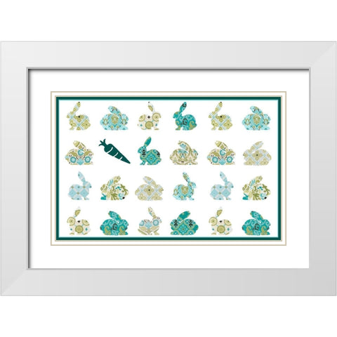 Decorative Easter Collection A White Modern Wood Framed Art Print with Double Matting by Vision Studio